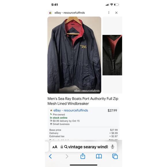 Retro Nautical Vintage 70's Sea Ray Boating Windbreaker Men’s Jacket XL - Picture 13 of 15